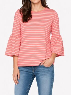 Kensie Stretchy Crepe Fluted Sleeve Top – Blush Sherbet | Size S | NWT